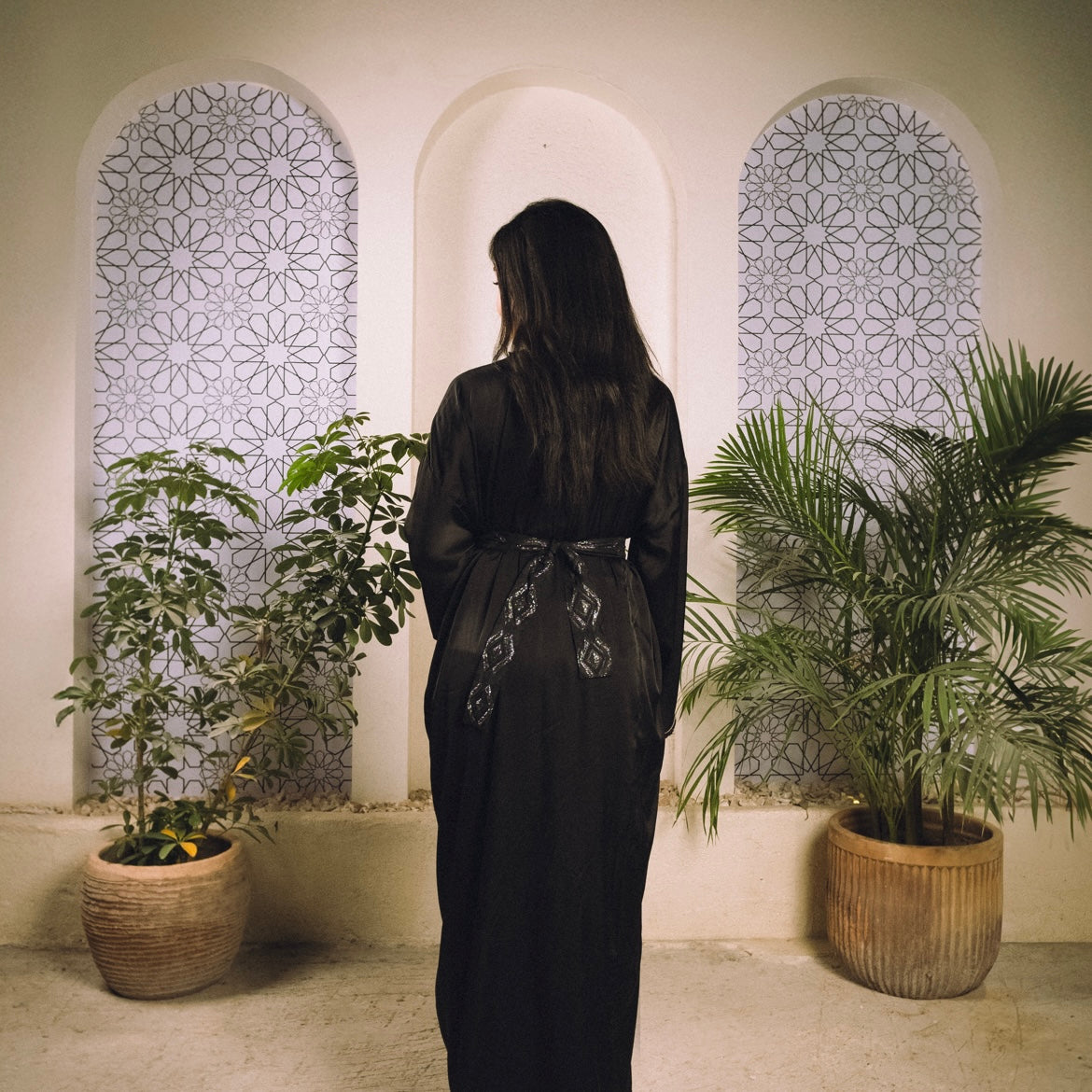 The Lumine Kaftan In Black
