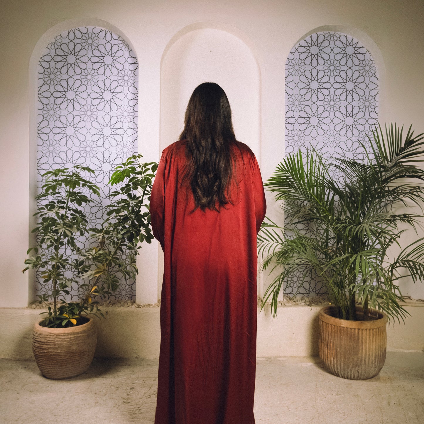The Cherry Cola Kaftan In Cherry/Silver