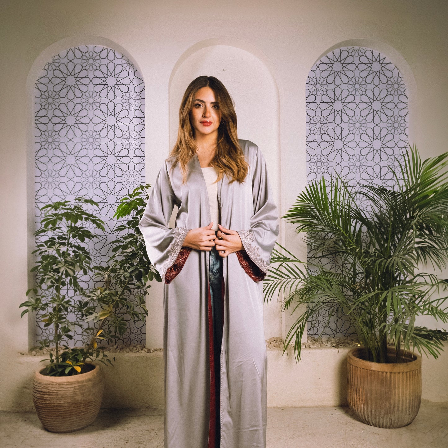The Cherry Cola Kaftan In Cherry/Silver