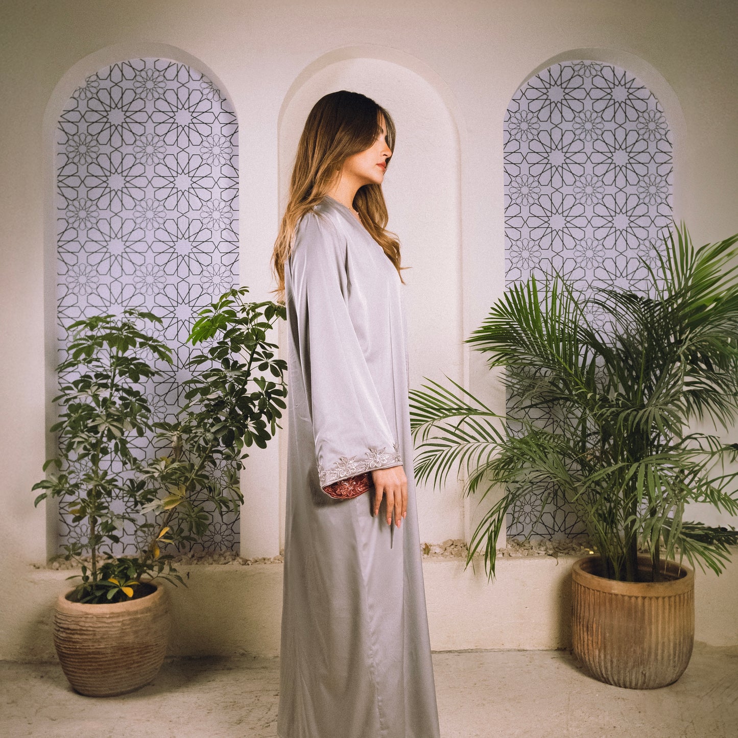 The Cherry Cola Kaftan In Cherry/Silver