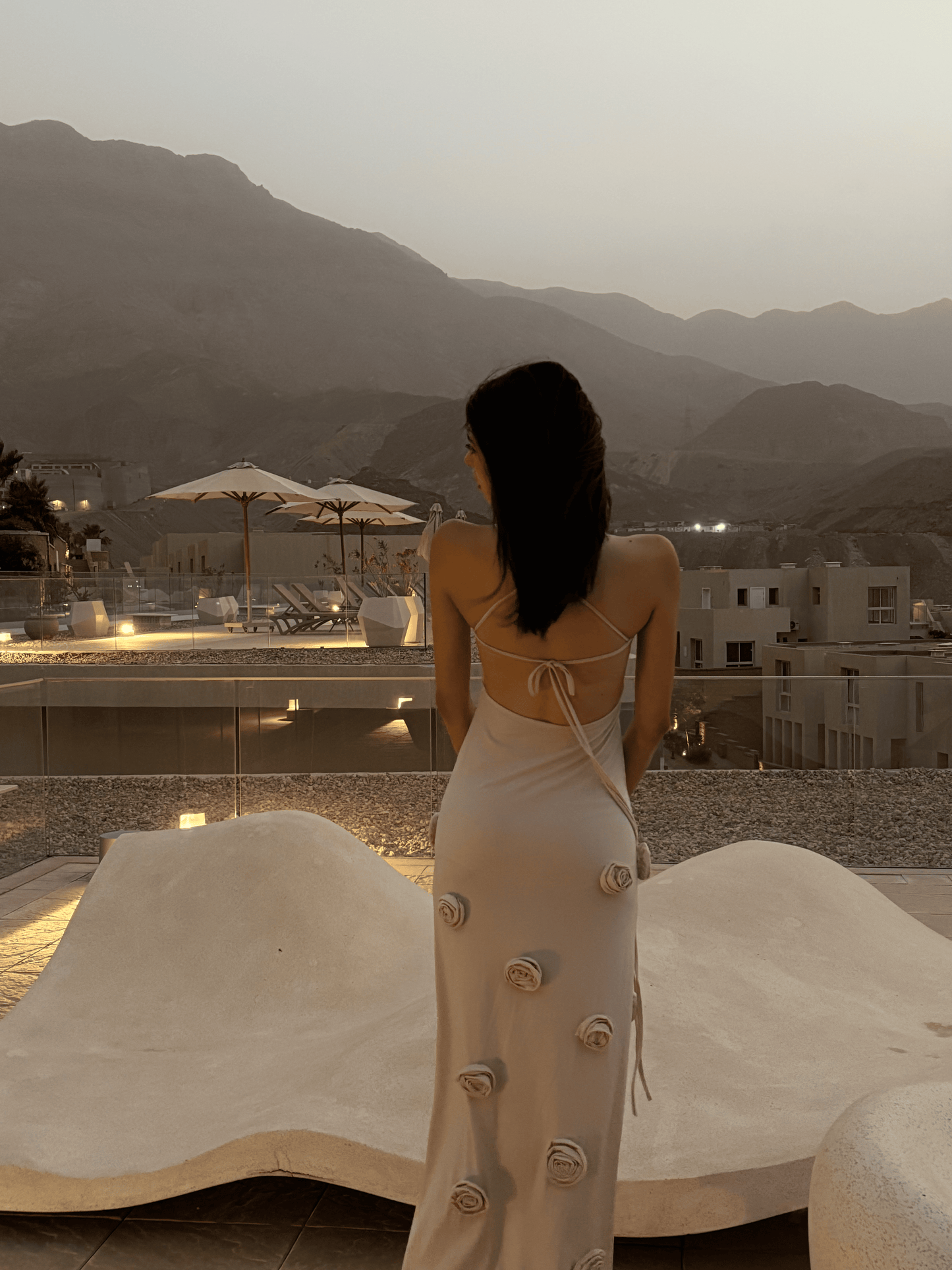 The Dalia Dress In Beige