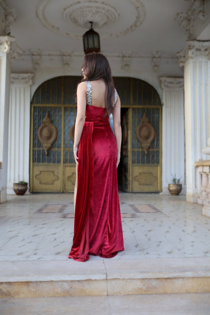 The Ruby Dress In Wine Red