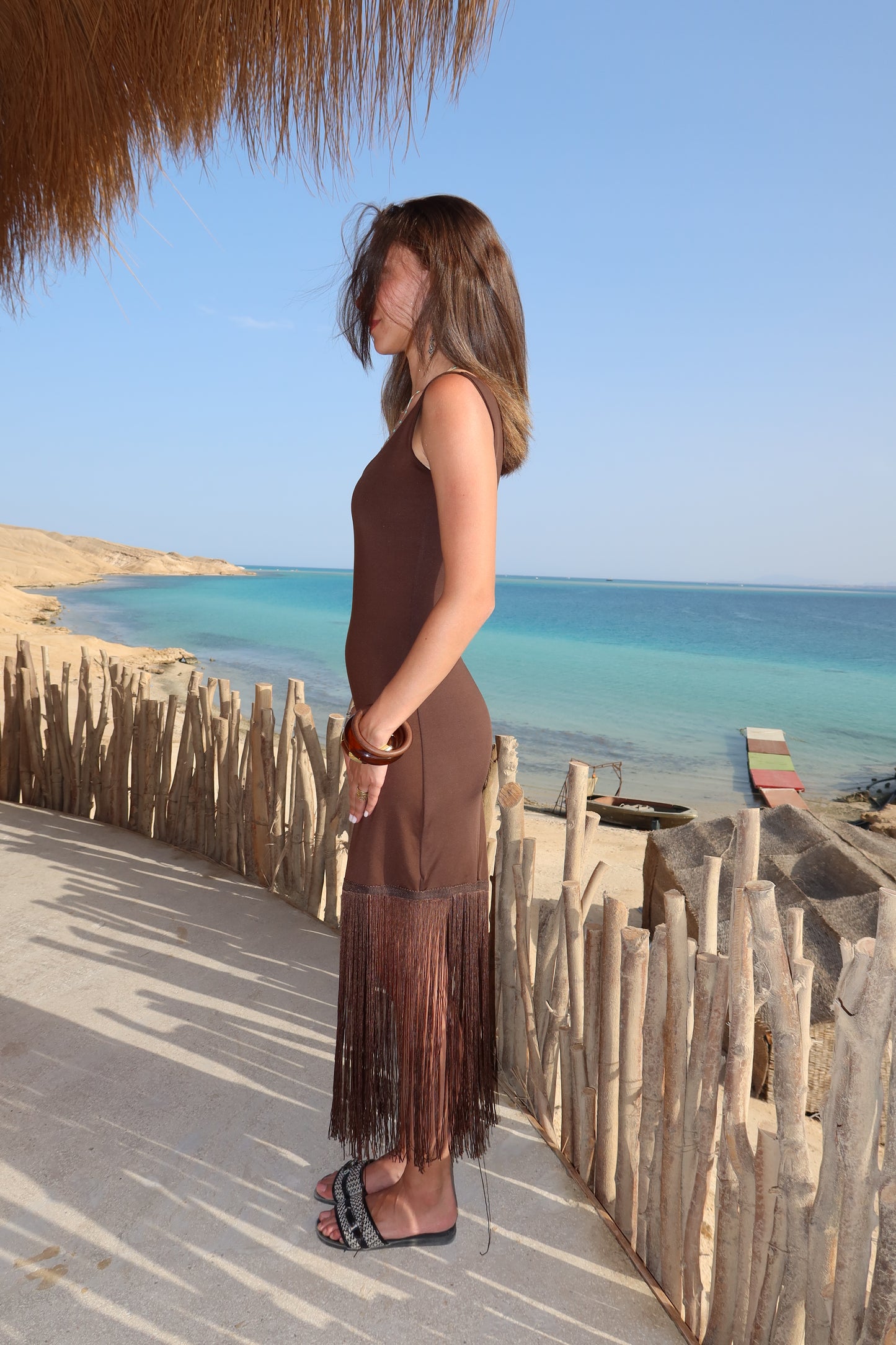 The Paloma Dress In Brown