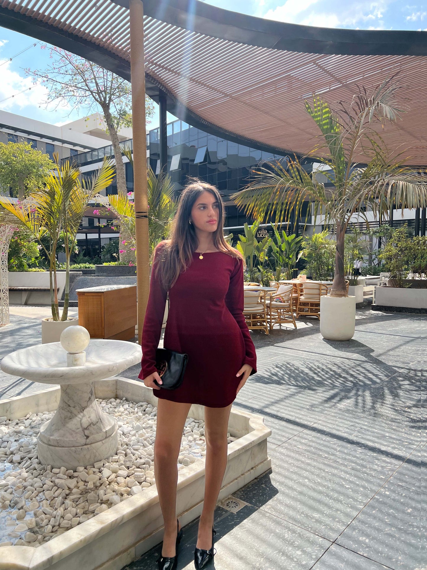 The Chloe Dress In Burgundy