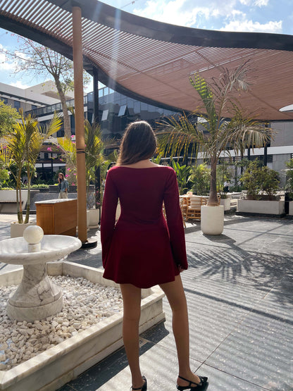 The Chloe Dress In Burgundy