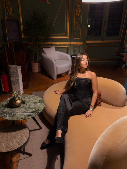 The Nocturne Corset In Black Satin