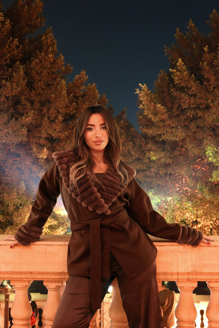 The Odessa Jacket In Brown Fur