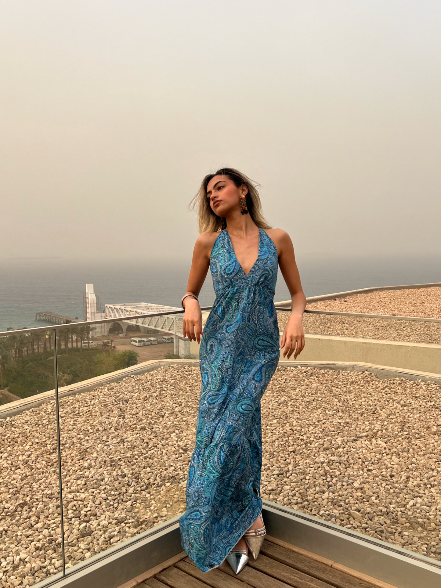 The Marisol Dress In Blue Print