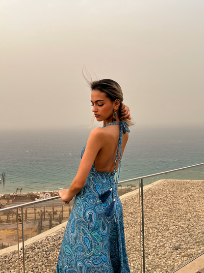 The Marisol Dress In Blue Print